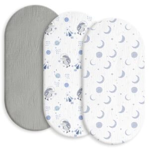 Breathable Elastic Cozy Fitted Cotton Bassinet Mattress Sheet for Baby Boy Girls