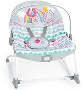 Bright Starts Baby Bouncer Soothing Vibrations Infant Seat - Removable Toy Bar, Nonslip Feet, 0-6...