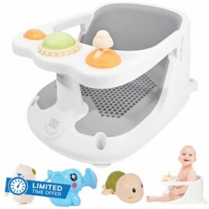 Bebamour Baby Bath Seat 6 Months+ Child Bath Tub Non-Slip Baby Bath Chair with Toys