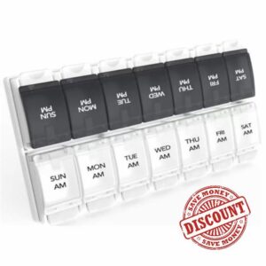 Sukuos AM PM Weekly 7 Day Pill Organizer