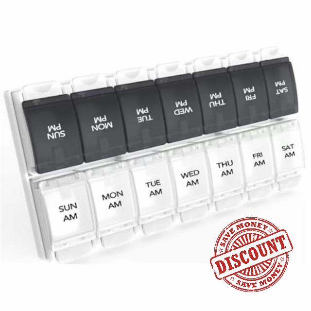 Sukuos AM PM Weekly 7 Day Pill Organizer