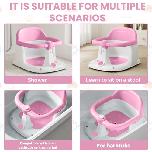 Non-Slip Infant Bath Tub Chair with 4 Suction Cups