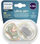 Philips Avent Ultra Air Soother - Pack of 4 Light, Breathable Baby Dummies, 0-6M (Model SCF085/64...