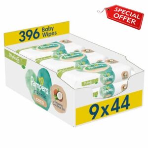 Pampers Harmonie Coco Baby Wipes Plastic Free 9 Packs of 44