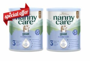Nannycare Goat Based Toddler Milk – Stage 3 (From 1-3 Years) | Baby Powder Made from Whole Goat Milk | Nutritionally Complete Formula for Combination or Bottle Feeding – 800g (2 Pack)
