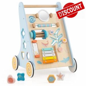 COSTWAY Wooden Baby Walker