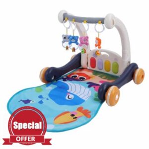 Baby Play Mat Walker Multifunction Pedal Piano Gym Mat with Adjustable Height and Mode for Infant Newborn Toddlers