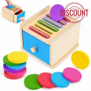 FCSONU Toddlers Montessori Coin Box Toys for 1 2 3 Year Old Boys Girls