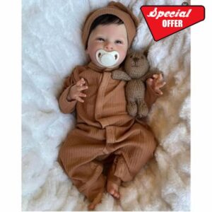 Zero pam Real Life Reborn Baby Dolls Boy 18 Inch Lifelike Soft Newborn Toddler Babies Vinyl Dolls Cloth Body Real Life Smiling Adorable Handmade Reborn Babies
