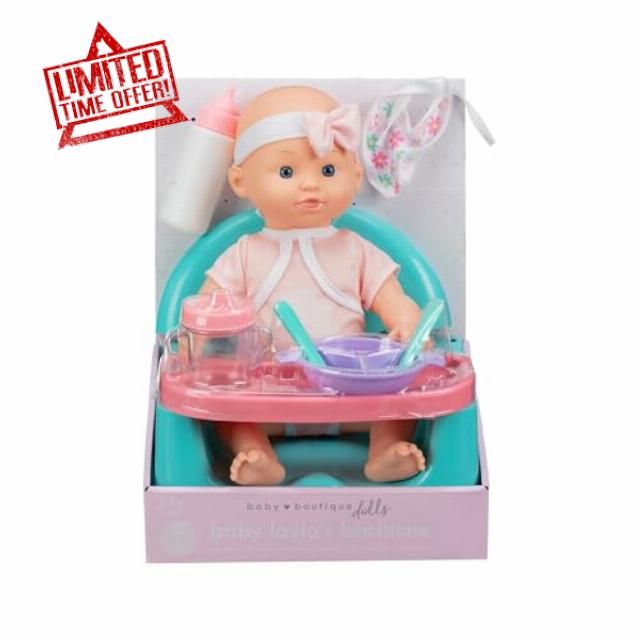 Doll Feeding Set Magic Bottle Baby Doll Accessories Pretend Play Care Set with Bib Bottle Cup Plate Cutlery – Nurturing Doll Playset for Girls Boys