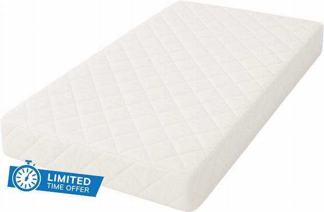 Quilted Eco Fibre Cot Bed Mattress 140 x 70 x 10 cm – Hypoallergenic Baby Mattress with Removable