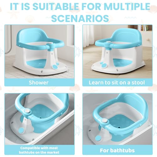 Non-Slip Infant Bath Tub Chair with 4 Suction Cups