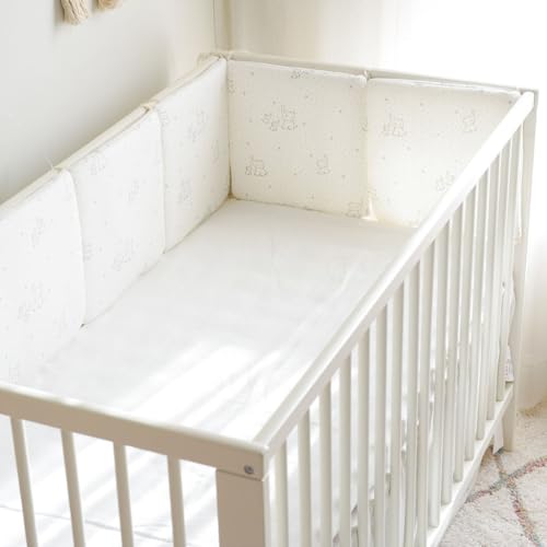 Cot Liner Headboard Bumper Padded Side Protectors Protect All Round Crib Rail Cover Baby Bed Baby Boys Girls Nursery Breathable Crib Bed Liner Bumper