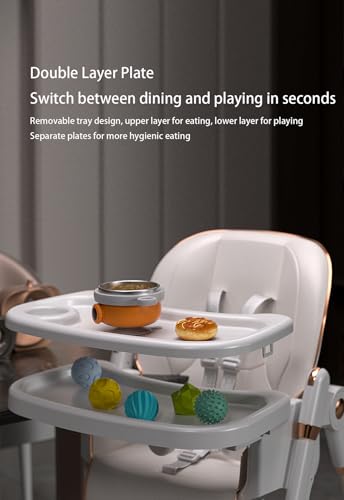 Convertible with Detachable Double Trays and Wheels (822 Grey)