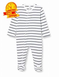 Eco by Naty Baby White Onesie Navy Stripped 62/68