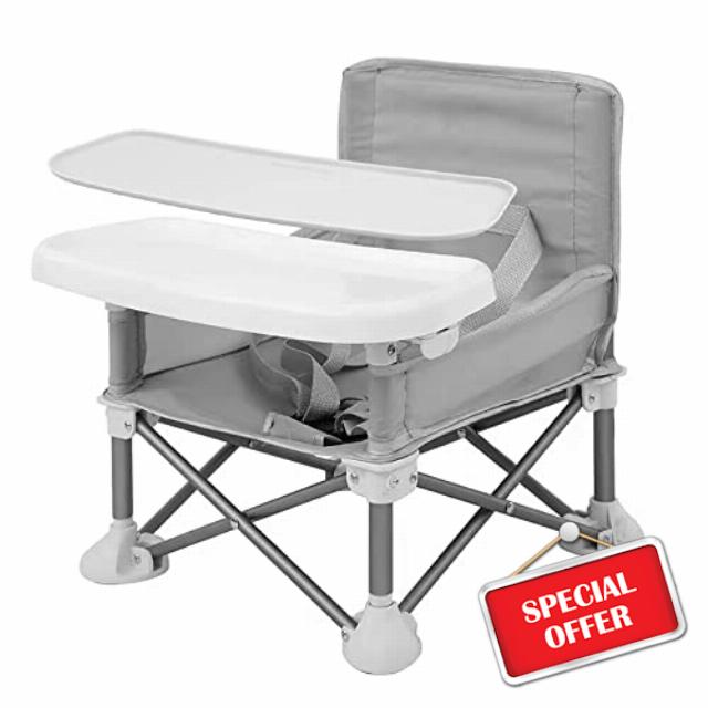 PandaEar Portable Baby Booster Seat High Chair Travel Highchair| Compact Fold with Straps for Indoor/Outdoor Use| Great for Camping