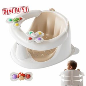 Bath Seat Baby 6+ Months | Toddler Bath Support | Sit Up Seat with Spin Toys
