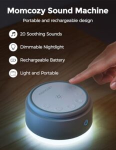 20 Soothing Sounds & Touch Light Portable White Noise Machine with Sleeping Timer and Memory