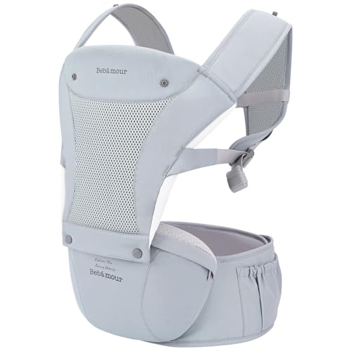 Bebamour Baby Carrier Hipseat 0-36Months with Head Hood
