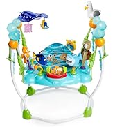Bright Starts Playful Paradise Portable Compact Automatic Baby Swing with Music, Unisex, Newborn +