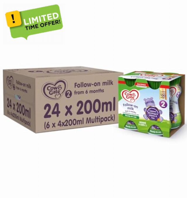 Cow & Gate 2 Follow On Baby Milk Ready to Use Liquid Formula