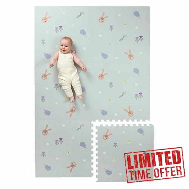 Taf Toys Urban Garden XL Puzzle Play Mat. 180 x 120cm Baby Floor Mat. Easy to Assemble & Store. 6X 60cm Pieces for Playmat. for Babies & Toddlers. Suitable for Baby Boys & Girls 0 Months +