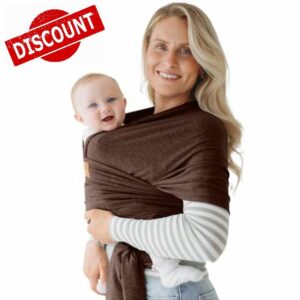 Baby Sling Wrap Newborn to Toddler Carrier 7-35lb - Soft Stretchy Baby Wrap Sling - Safety Tested - Hands-Free Baby Wrap Carrier - Newborn Sling (Dark Brown)