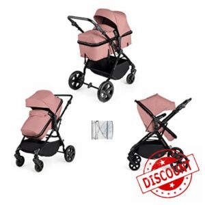 Ickle Bubba Comet 2 in 1 Pushchair (Dusky Pink) Suitable from Birth to 22kg (Approx. 4 Years)