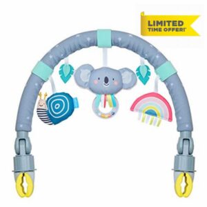 Taf Toys Koala Daydream Pram Arch. Flexible Activity Arch with 3 Hanging Sensory Toys including Koala Ring Rattle