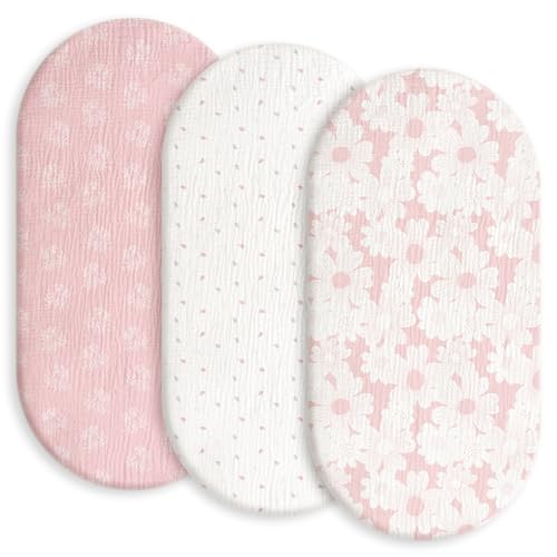 Breathable Elastic Cozy Fitted Cotton Bassinet Mattress Sheet for Baby Boy Girls