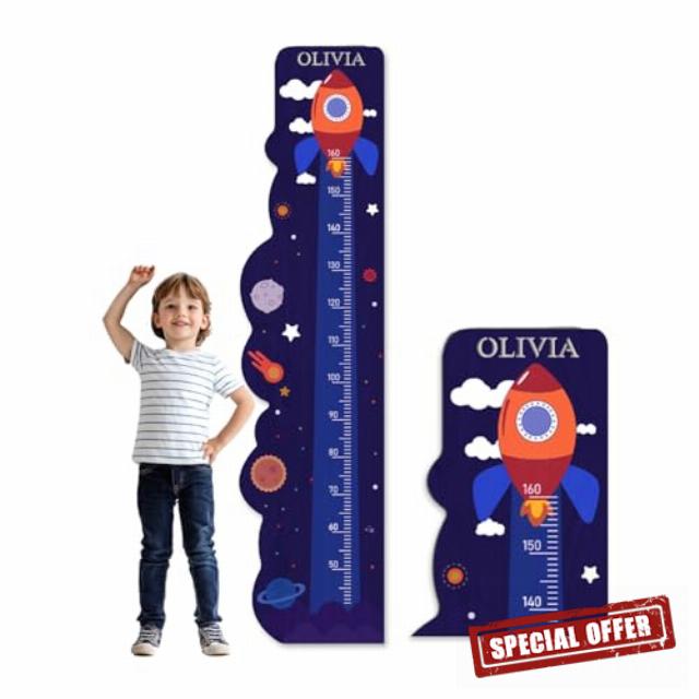 Personalised Wooden Print Height Chart for Kids