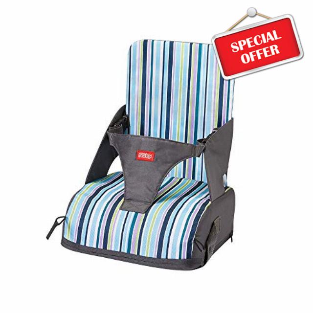 Nuby Travel Booster Seat – Compact and Foldable | Baby Sit Up Seat | Weaning Toddler Chair | Suitable for Ages 6 Months Plus