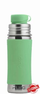 Pura Sport Mini 11oz/325ml Bottle w/Sleeve & Silicone Big Mouth Sport Top - Stainless Steel