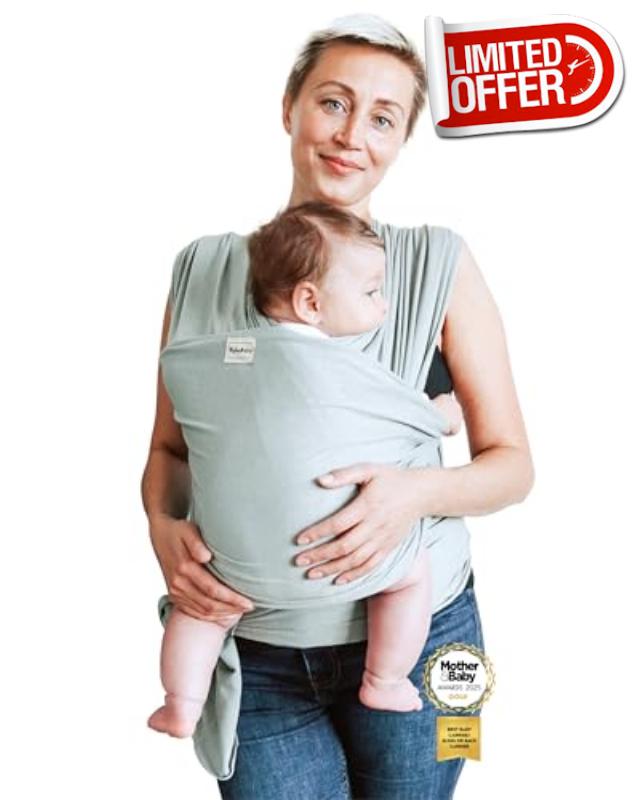 Baby Sling Wrap Newborn to Toddler Carrier 7-35lb - Soft Stretchy Baby Wrap Sling - Safety Tested - Hands-Free Baby Wrap Carrier - Newborn Sling (Sage)