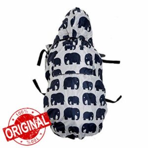 BundleBean - Babywearing All-Weather Waterproof Sling and Baby Carrier Cover (Grey Elephant) - Rain Cover with Fleece Lining