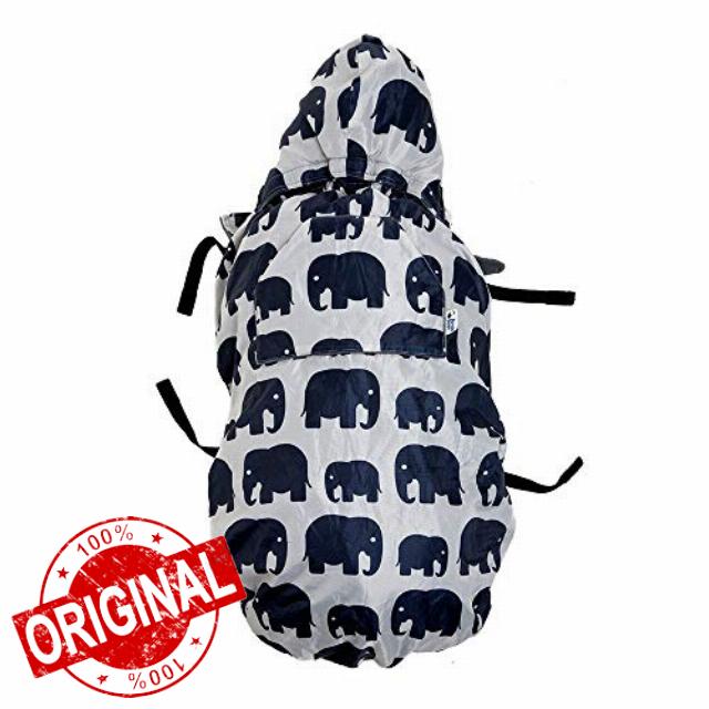 BundleBean - Babywearing All-Weather Waterproof Sling and Baby Carrier Cover (Grey Elephant) - Rain Cover with Fleece Lining