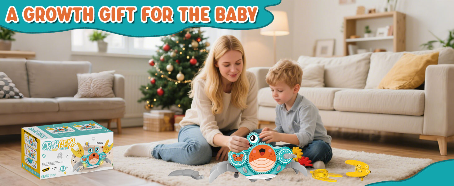 Text reads 'Image 7' and 'A GROWING GIFT THAT WILL STAY'. Indoor scene showing play activity on living room floor with couch visible in background.