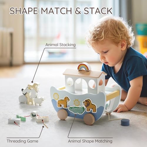 Farm Animals Shape Sorter Stacking Toys Baptism Gifts