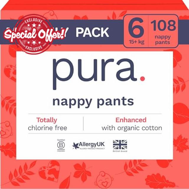 Pura Eco Nappy Pants - Size 6 (15kg+)