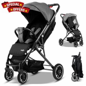 FK Sports Baby Pushchair Stroller from Birth to 3 Years Lightweight Foldable Travel Buggy with 5-Point Harness