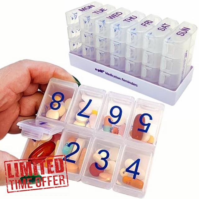 e-Pill 8 Times a Day x 7 Day Large Weekly Pill Organizer