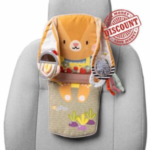 Taf Toys Bunny Play and Kick Car Toy. Travel Activity Centre. Easy to Fit and Adjust with Sensory Hanging Toys Baby-Safe Mirror. Suitable for Baby Boys & Girls from Birth