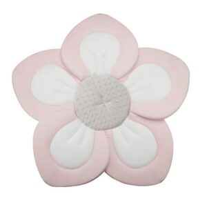 PandaEar Baby Bath Pad for Infant Newborn | Soft Flower 5 Petals for Sink Bathtub Essentials Shower Gift (Pink)