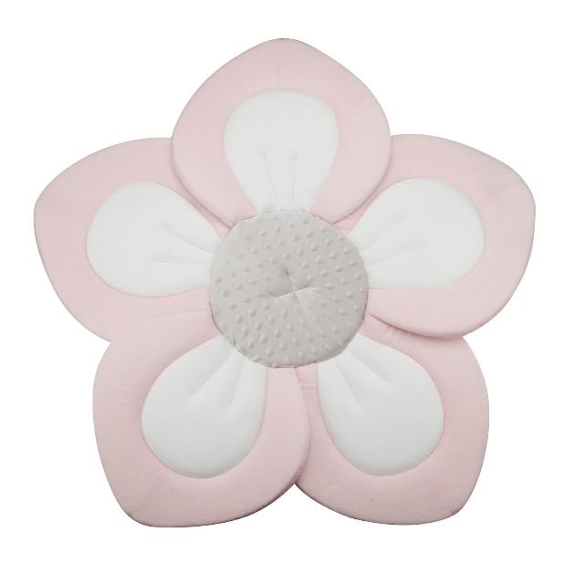 PandaEar Baby Bath Pad for Infant Newborn | Soft Flower 5 Petals for Sink Bathtub Essentials Shower Gift (Pink)