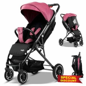 FK Sports Baby Pushchair Stroller from Birth to 3 Years Lightweight Foldable Travel Buggy with 5-Point Harness