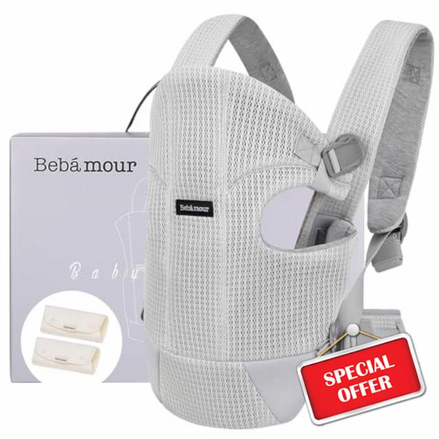 Bebamour Baby Carrier Front and Back Baby Carrier with 2 Shoulder Bibs