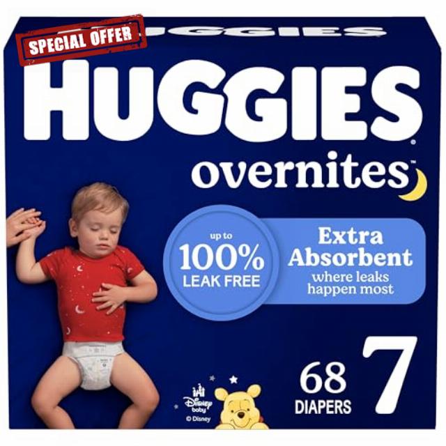 Huggies Size 7 Overnites Baby Diapers: Overnight Diapers