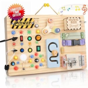Joyreal Wooden Busy Board for Toddlers