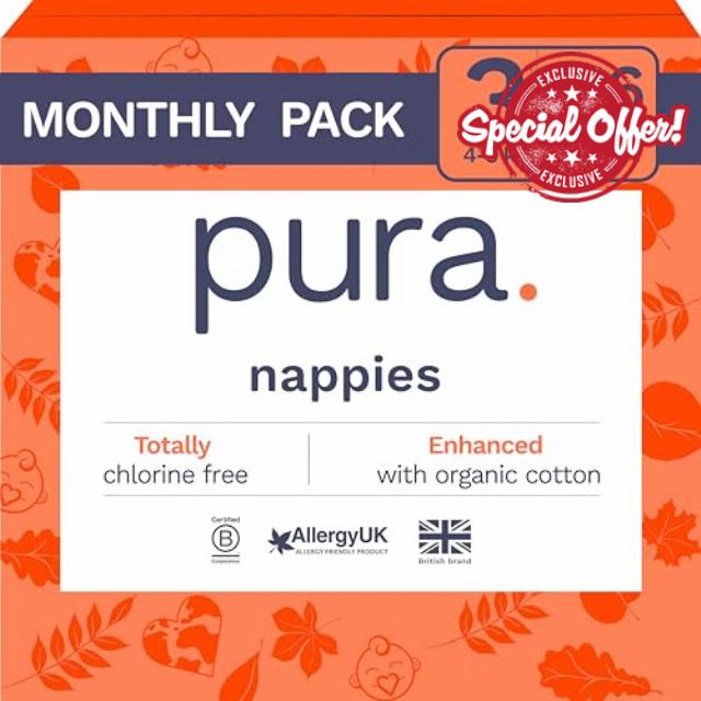 Pura Eco Baby Nappies - Size 3 (4-9kg / 9-20 lbs)