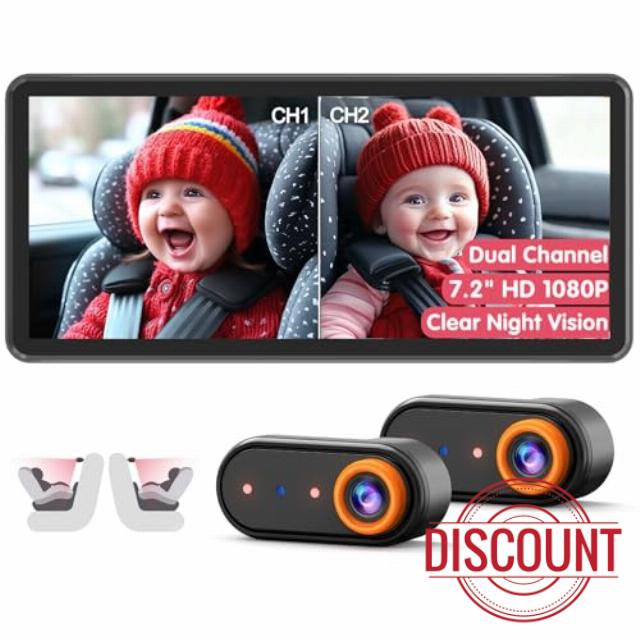 Baby Car Camera for 2 Kids